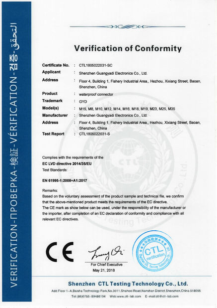China Shenzhen Bett Electronic Co., Ltd. Zertifizierungen