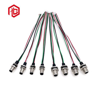 M5 Industrial DIN Socket IP67 Waterproof Power Connector Male/Female 4-Pin Round Panel Mount