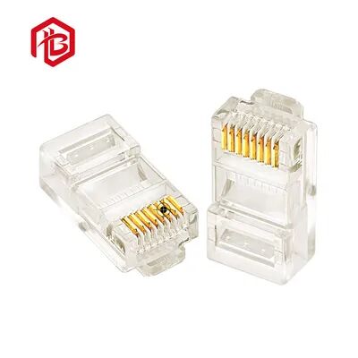 High Performance 24V IP65 Phosphor Bronze CAT5 UTP Shielded Ethernet RJ45 Male PCB RF Power Cable Connector