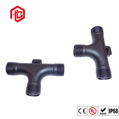 Besorgen 2 3 4Pin 3 Way T-Typ Wasserdichtes PVC Männliches Weibliches Steckverbinder Schwarz online manufacture