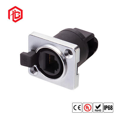 Besorgen IP68 Wasserdichtes 8-Pin RJ45 Ethernet Jack Panel Mount Connector mit Kupferkontakten Nylon Gehäuse für RF FPC Solarenergiesysteme online manufacture