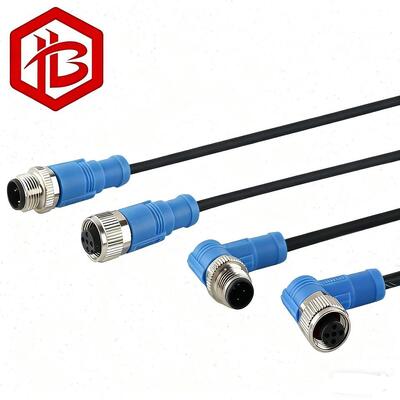 Besorgen Kundenspezifischer DIN IP68 wasserdichter A/B/D Code gerader Winkelstecker M8 M12 3-polig 4-polig 5-polig Metallgehäuse Rundsteckverbinder Kabel Sensor online manufacture