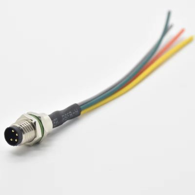 M5 Industrial Circular Din Socket IP67 Waterproof 4 Pin Panel Mount Connector with 1A Rated Current and 30V Rated Voltage