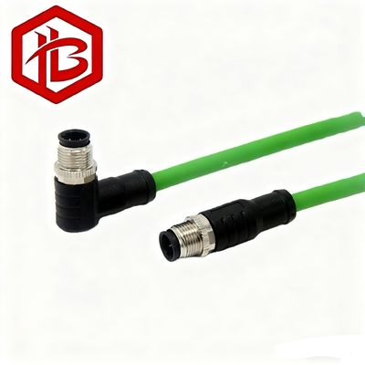 Waterproof M12 Straight Male to Right Angled Ethernet Cable Connector RJ45 Pipeline - Digital Mini - 8 Pin Male to Rs - 422 M 4A