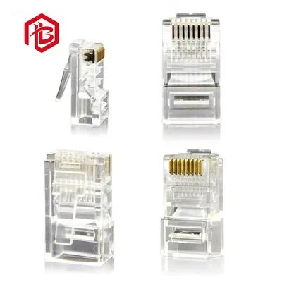 High Performance 24V IP65 Phosphor Bronze CAT5 UTP Shielded Ethernet RJ45 Male PCB RF Power Cable Connector