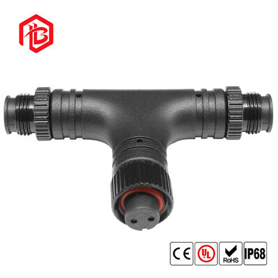 M12 Metal Nut Tee IP68 Waterproof Connector Male/Female Copper Contact for Aerospace Solar Power Systems UHF/RF FPC Applications