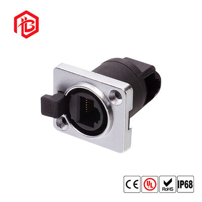 Waterproof Male/Female RJ45 Network Connector with Copper Contacts and Nylon Housing IP68 Rated